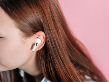 teenager with airpods