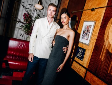 Lucky Blue Smith and Nara Smith at the Harper's Bazaar Cocktail Party during New York Ready to Wear Fashion Week held at Le Veau d'Or on September 4, 2024 in New York, New York. (Photo by Nina Westervelt/WWD via Getty Images)