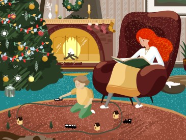 mom son christmas