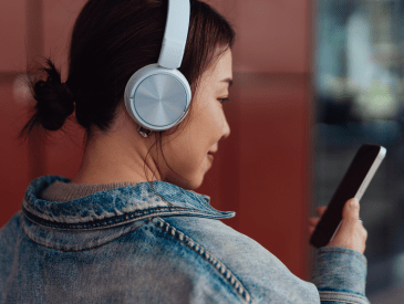 Woman listening on Audible