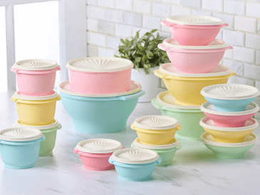 Tupperware Heritage Collection kitchen food containers in vintage colors